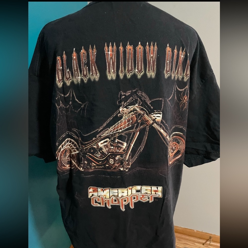 Vintage American Chopper Black Widow Bike T-shirt - Rare Vintage Shirt